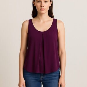 Silence + Noise Purple Silk Semi Sheer Blouse Women’s M Coastal Preppy Minimal